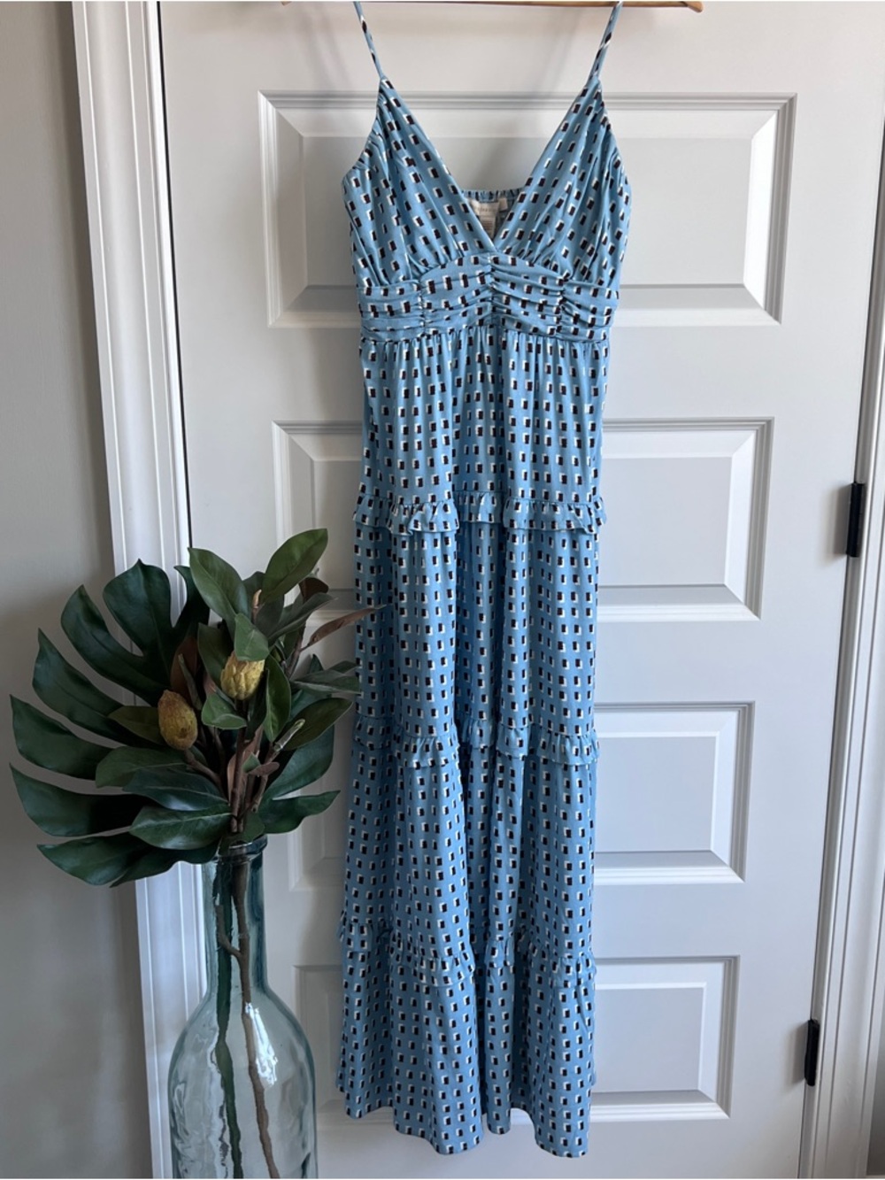 MONTEAU Maxi Linen Blend Ruching Size Small NWT
